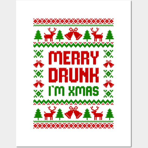 Merry Drunk I Am Christmas Xmas Humor Wall Art by Hobbybox